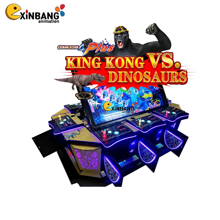 Yüksek fiyat oranı okyanus kral 4 artı Kingkong vs dinozorlar balık oyun tahtası kitleri balık Video oyunu makinesi