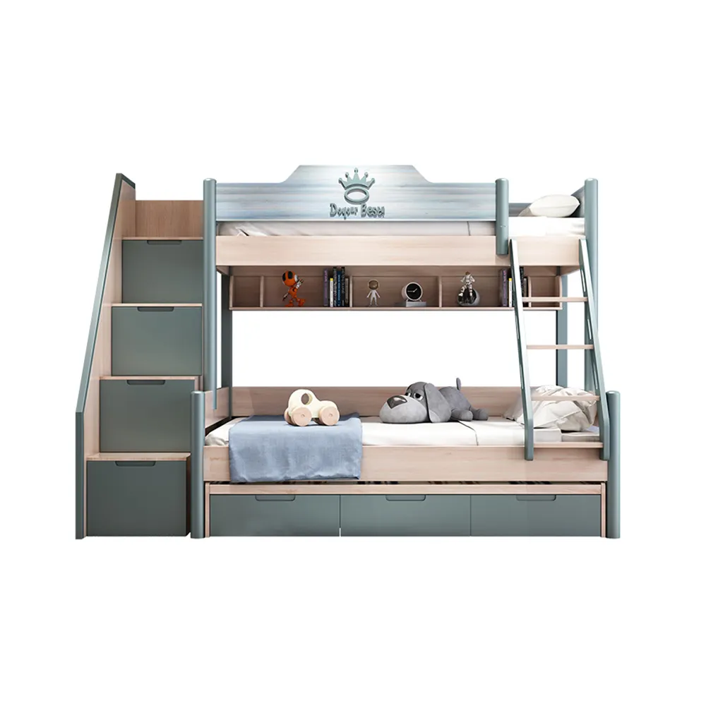 Yeni tasarım çocuk yatak odası mobilya setleri katı ahşap ahşap ranza çocuklar için