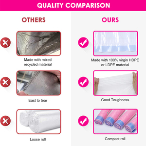 2025新品HDPE家用厨房垃圾垃圾一次性生物降解拉绳透明垃圾袋 - Product Image 5