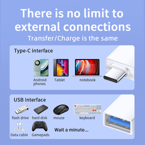 带快速充电的USB C手机适配器支持数据传输和读卡器OTG适配器，适用于Type-C USB闪存驱动器适配器 - Product Image 5
