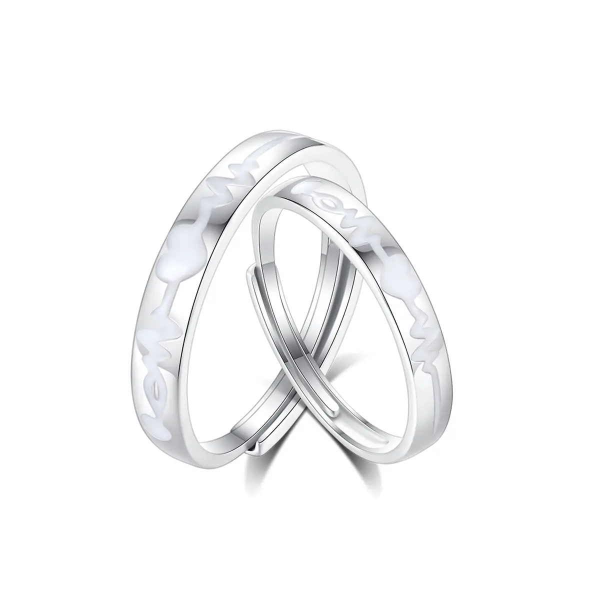Hartslag Paar Fluorescerende Ring Allemaal Match S925 Sterling Zilveren Niche Premium Sense Opening Sieraden Gloed
