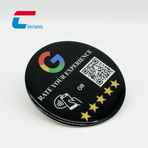 Logotipo personalizado Código QR NFC Etiqueta en blanco Tarjeta de Menú Digital Superficie epoxi Capa antimetal para mesa - Product Image 3