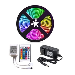 Dc12v 5 מטר smd 5050 צבעוני הוביל רצועת אפליקציה צבעונית 24 מפתח מרחוק צבע שינוי אור פס חכם עם נהג הוביל