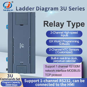 Huaqingjun 24DI 24DO uscita relè PLC RS485 232 scala diagramma Modbus RTU 48MR PLC controllore logico programmabile per motori a corrente alternata - Product Image 2