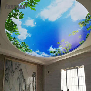 大甩卖方形圆形天空悬浮瓷砖聚氯乙烯拉伸天花板薄膜，隔音功能隔离室内噪音 - Product Image 1