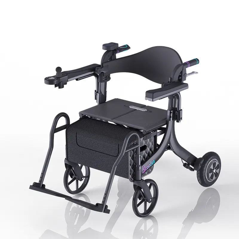 Hmeio ser01 auxílio de mobilidade reabilitação saída treinamento de energia elétrica rollator walker que pode funcionar como cadeira de rodas elétrica