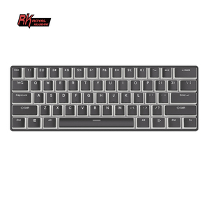 Teclado mecánico personalizado con cable, 61 teclas pudding con cubierta transparente rgb led 60%, para videojuegos - Product Image 2
