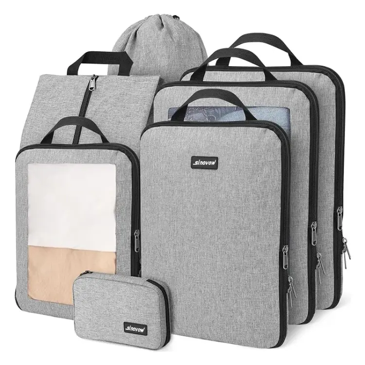 Individuelle 6 Stück Schwergepäck-Organizer-Taschen Reisegehäuse Packstüten Tasche Reiseorganisatoren Verpackungswürfel mit Kompression