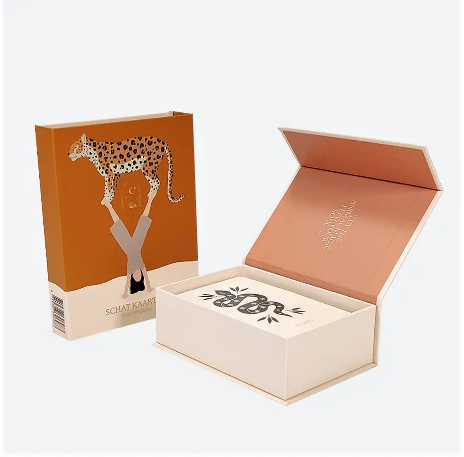 Scatola personalizzata stampa magnetica cartone animato/carte sportive imballaggio candela cliente Trio regalo scatola di nozze damigella d'onore