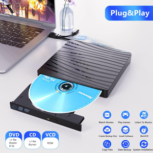 USB 3.0 Slim Portable Optisches Laufwerk Externer DVD RW CD Writer & Reader Burner Player für Desktop & Laptop
