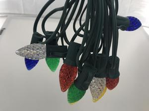 ตกแต่งคริสต์มาสนำแสงที่มีสีสัน E17วันหยุดแสง C9นำหลอดไฟเส้นใย