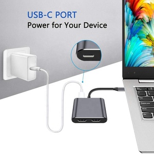 4 in 1 Multi-Functional USB Type C Hub with 2 for HDMI USB PD Extend and Mirror Modes MTS <strong>Audio</strong> &amp; Video Accessory - Product Image 2