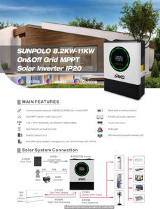 Prezzo scontato SAKO 8KW 11KW 48V Dual MPPT Inverter solari ibridi Multi modalità di controllo intelligente Wifi On/Off Grid ibrido Inverter - Product Image 6