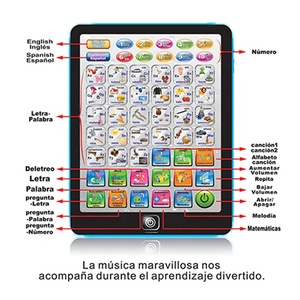 Englisch und Spanisch pädagogische Tablet Kinder lernen Computer Spielzeug Kinder lernen Lesemaschine - Product Image 2