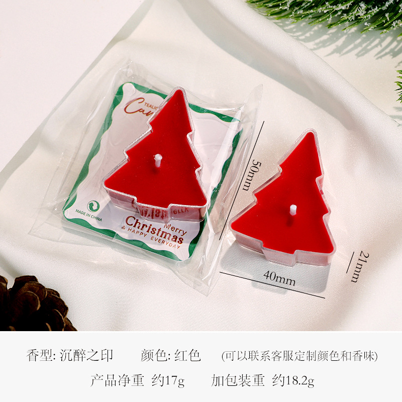 Bougie chauffe-plat sapin de Noël - Rouge