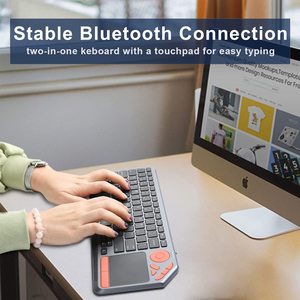 Ce Rohs 78 Teclas Touchpad Teclas multimedia Teclados Teclado inalámbrico Teclas españolas Teclas Bluetooth Teclado retroiluminado - Product Image 2