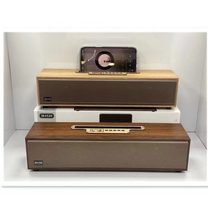 Redwingy XM520 altavoz inalámbrico de madera doble de 2,5 pulgadas con radio FM función TF/USB Super Bass estéreo soporte de madera altavoz de sonido - Product Image 4