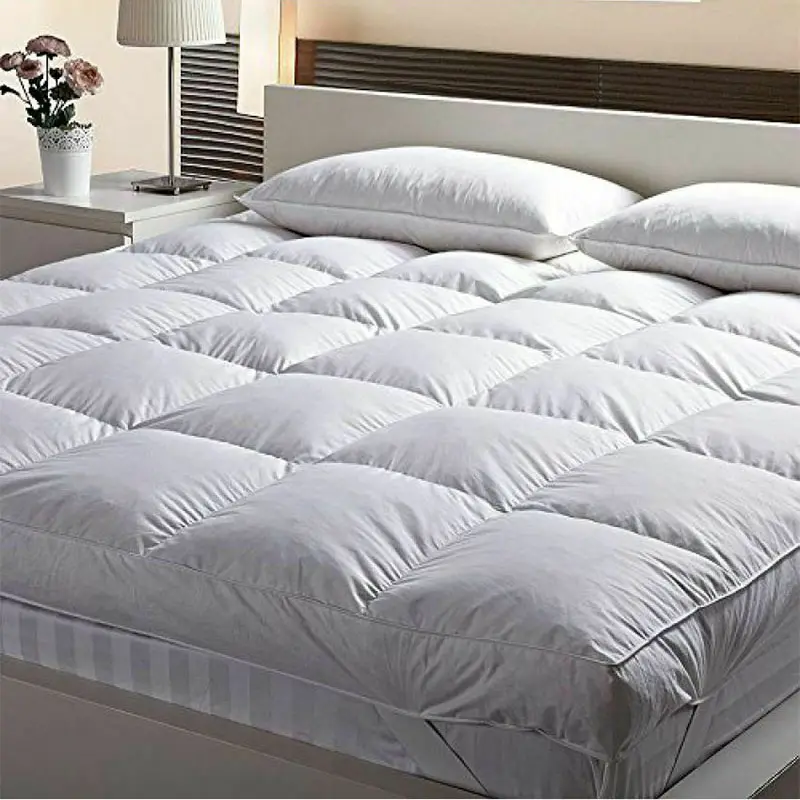1400gsm 10cm filling square quilted baffle mattress topper custom size duck down feather filled hotel bed mattress topper