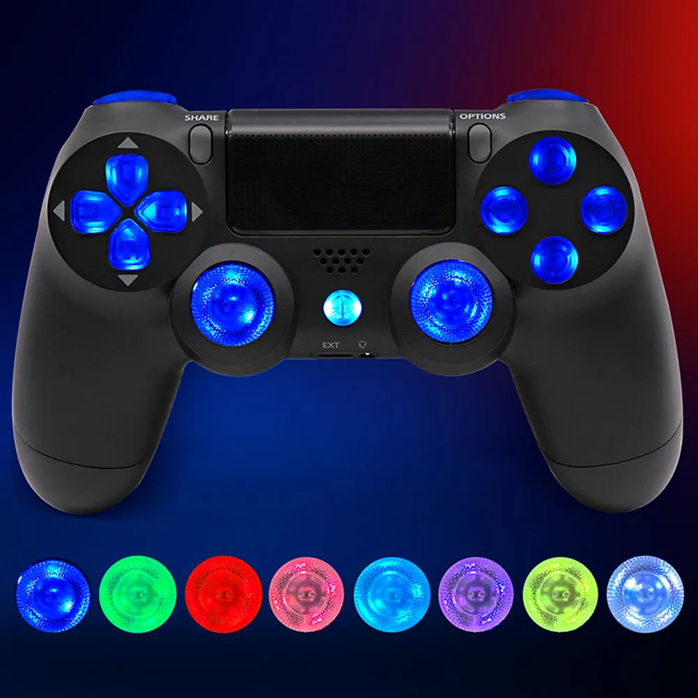 for PS4 Wireless Controller LED Mod Kit Button Joystick Lights Flash Light Thumb Sticks Refit