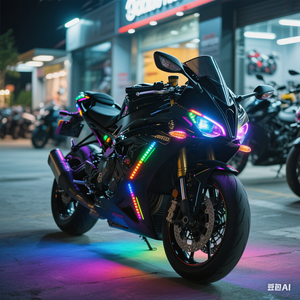 ไฟหน้ารถมอเตอร์ไซค์ไฟตัดหมอกหลากสี12V RGB ไฟด้านข้างรถมอเตอร์ไซค์ไฟเตือนสีสันสดใส - Product Image 6
