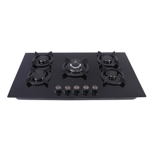 豪华玻璃陶瓷电磁炉易清洁电子点火5燃烧器炊具燃气灶 - Product Image 1