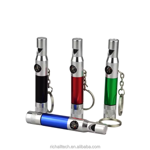 Promosyon hediye 3 in 1 alüminyum çok renkli küçük acil meşale düdük ve pusula ile LED anahtarlık el feneri - Product Image 1