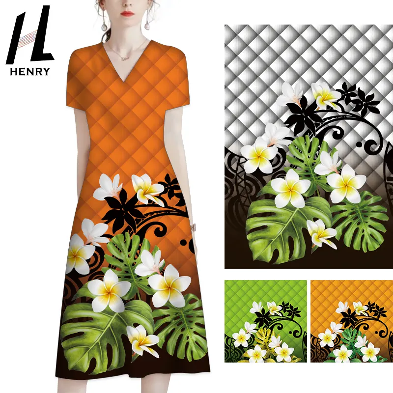 Tessuto di nuovo Design per piante di Rayon stile fiore botanico hawaiano di alta qualità per abiti Islander