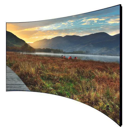 120 Inch HD Curved Fixed Frame Projection Screen Best For 3D Stage Game Halls Projector Screens Fabric With Black Velvet