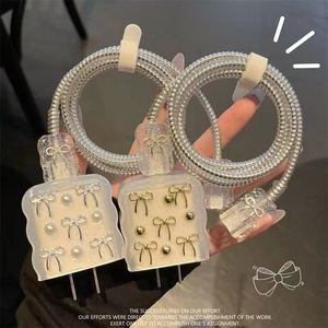充電器用ケーブルプロテクタークリアTPU充電コードプロテクターUSBプロテクターデータセーバーiPhone/<span class=keywords><strong>iPad</strong></span> 18W/20W充電器カバー用