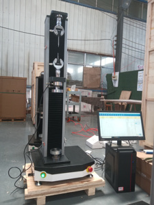 เครื่องทดสอบการบีบอัดแรงดึงแบบสปริงอัตโนมัติคอมพิวเตอร์5KN 2KN 500N หนีบแบบปรับแต่งได้