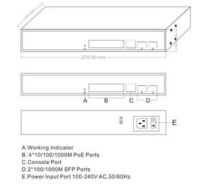 Ieee802.3at 6 Cổng Đầy Đủ Gigabit Quản Lý PoE Switch Cho Hệ Thống Cctv Ip Camera - Product Image 6