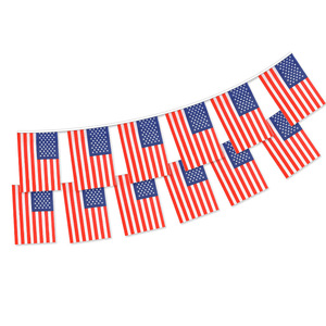 Pancarta personalizada colgante banderín nacional banderines Bandera de cadena Bandera de seguridad con tiras reflectantes para la decoración de la celebración - Product Image 1