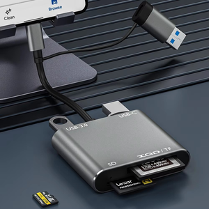 5合1扩展坞多功能存储卡读卡器Usb 3.0 usb-c至Tf Sd Xqd读卡器适配器，适用于Iphone 15 Pro/Max - Product Image 2