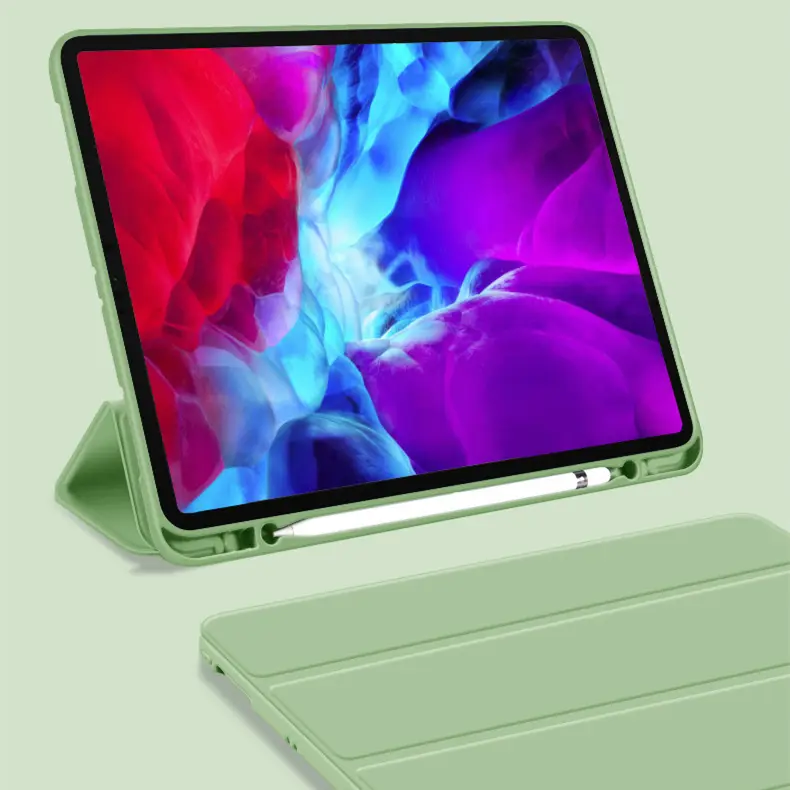 Yeni stil akıllı otomatik uyku standı TPU Flip iPad kılıfı hava 4/5 10.9 ile kalemlik-PU deri Tablet kapak