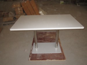 白色花园桌corians固体表面石材桌顶定制现代酒吧桌 - Product Image 6