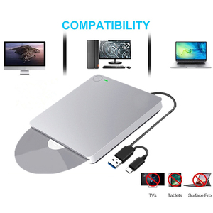 吸盘USB 3.0和C型DVD-ROM光驱外部超薄光盘光盘阅读器台式机笔记本电脑平板电脑DVD播放器
