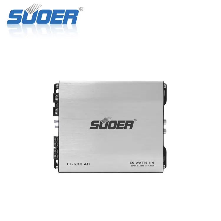Suoer CT-600.4D-U 4*100w rms 1500 watts car audio 12v 4 channel rull range class D car amplifier
