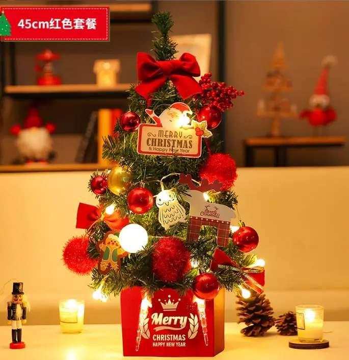 RTS J Mini albero di natale decorazione da tavolo decorazione da te decorazione di natale set albero splendente con scatola regalo