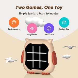 AI Learning Tic-Tac-Toe & ChessモードキットSTEM教育X & O戦略ゲーム用漫画フクロウ - Product Image 2