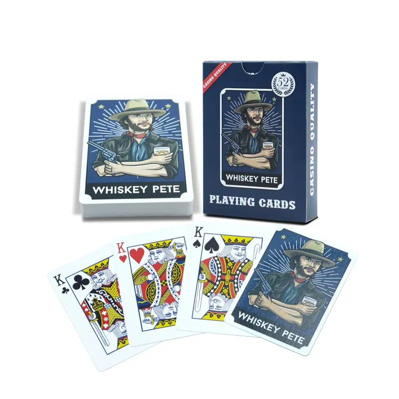 Aangepaste Coole Cowboy Speelkaarten Voor-En Achterzijde Bedrukte Fabrieksontwerpspellen Pokerkaarten Duitsland Black Core Papier Met Doos