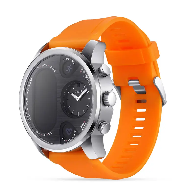 Reloj inteligente deportivo T3 Pro para hombre, dispositivo con pantalla de zona horaria Dual, Monitor de ritmo cardíaco y Fitness