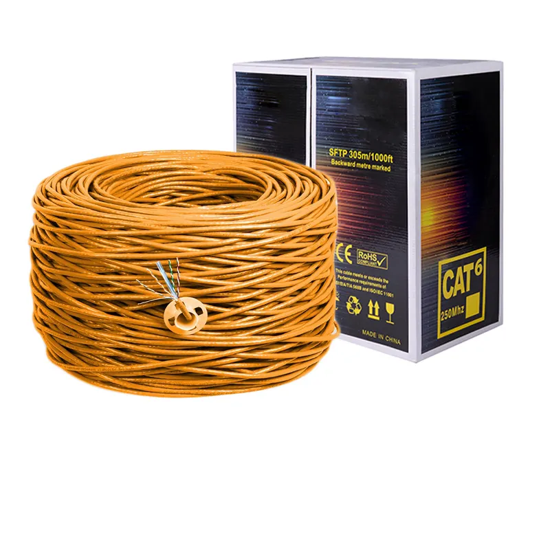 شبكة شبكة إيثيرنت LAN مخصصة كابل cat5 cat5e غير معزول UTP وFTP وSFTP 4P 24awg CCA 100m 305m 1000ft