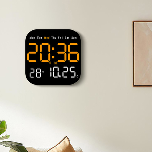 Multifunktion ale quadratische LED-Wanduhr mit großem Display Fernbedienung Digitaler Wecker Anzeige Kalender Temperatur Tisch uhr - Product Image 4