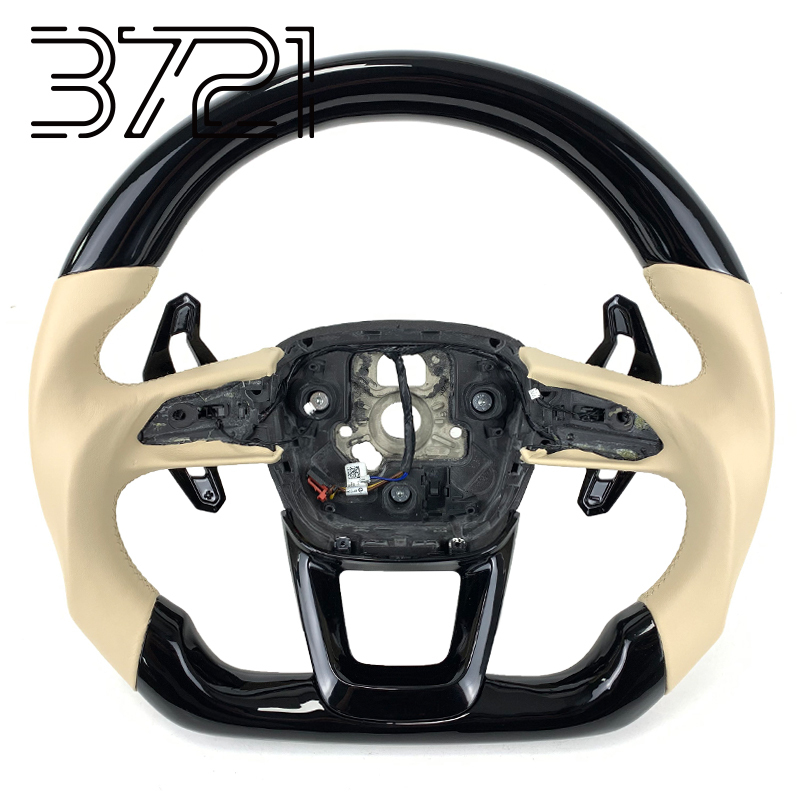 Dark material+light yellow leather+dark material shift paddles