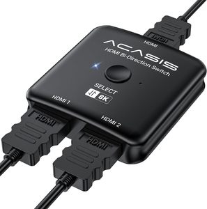 HD2.<strong>1</strong> <strong>Switcher</strong> <strong>Splitter</strong> 4K 120Hz 8K 60Hz Bidirectional <strong>2</strong>-in-<strong>1</strong> Out <strong>2</strong> <strong>1</strong> HD <strong>Splitter</strong> with Selecter Feature in Stock