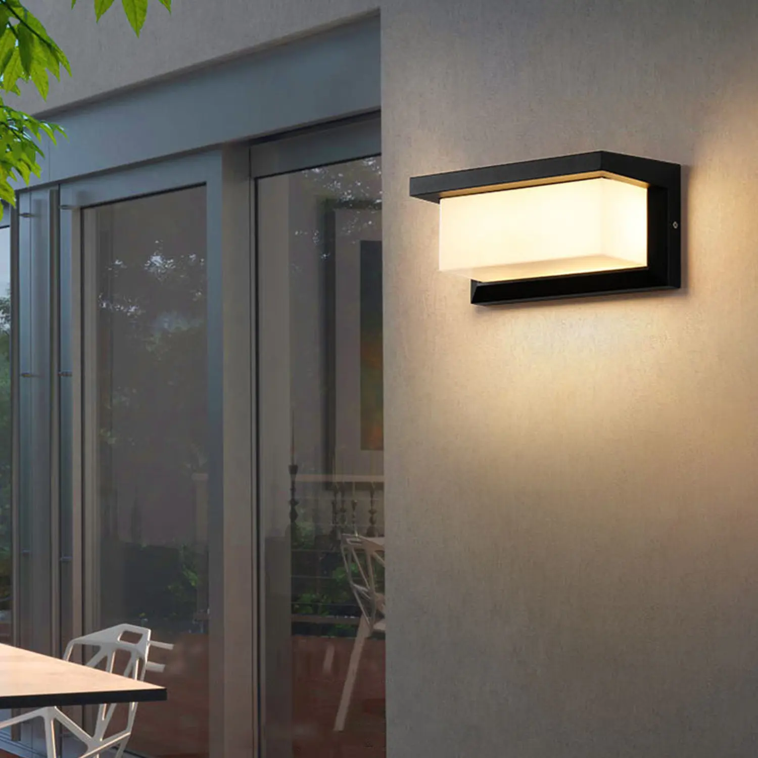Aplique exterior LED de aluminio impermeable para jardín, luz de pared Exterior, lámpara de pared exterior, luz de pared exterior para el hogar al aire libre