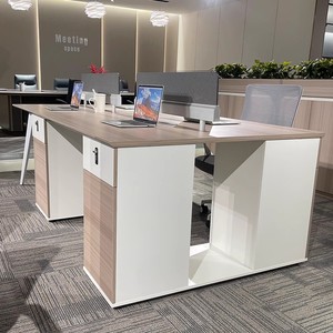 Modern Simple 6 4 2-Person <strong>Computer</strong> Staff Station Office <strong>Tables</strong> Chairs with Cabinet Staff Screen Desk Card Hold for Home Use - Product Image 5