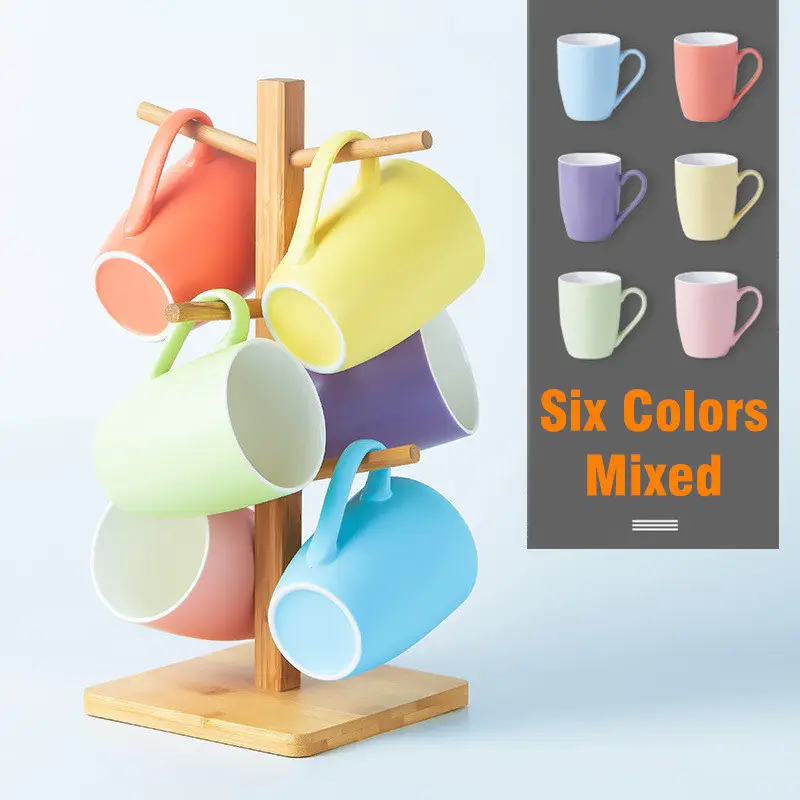 Tazze in ceramica colorata da 6 pezzi per uso quotidiano o regali promozionali/Logo personalizzato accettato