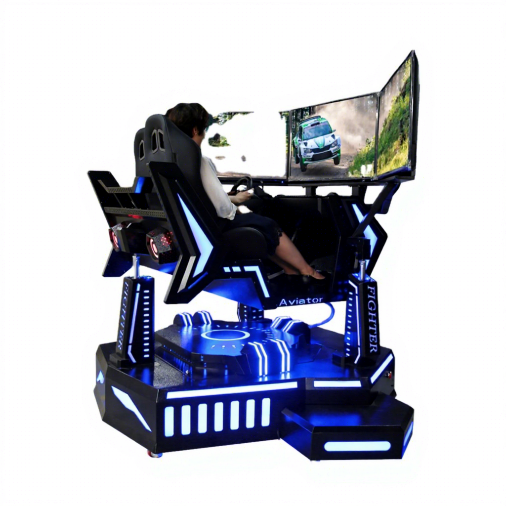 เครื่องจำลองการแข่งรถ 3DOF สีขาว