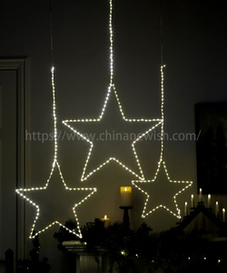 Newish-Cadena de alambre de cobre led con temporizador, funciona con pilas, 3 tamaños, forma de estrella, ráfaga de estrellas - Product Image 2